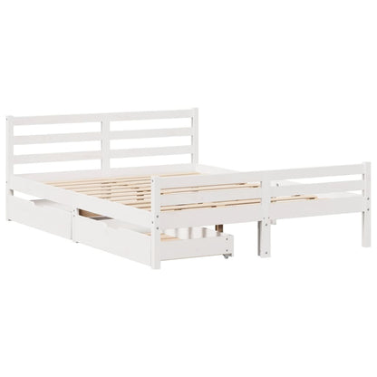 Bed Frame without Mattress White 120x190 cm Small Double Solid Wood Pine