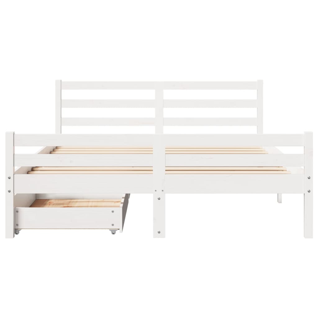 Bed Frame without Mattress White 120x190 cm Small Double Solid Wood Pine