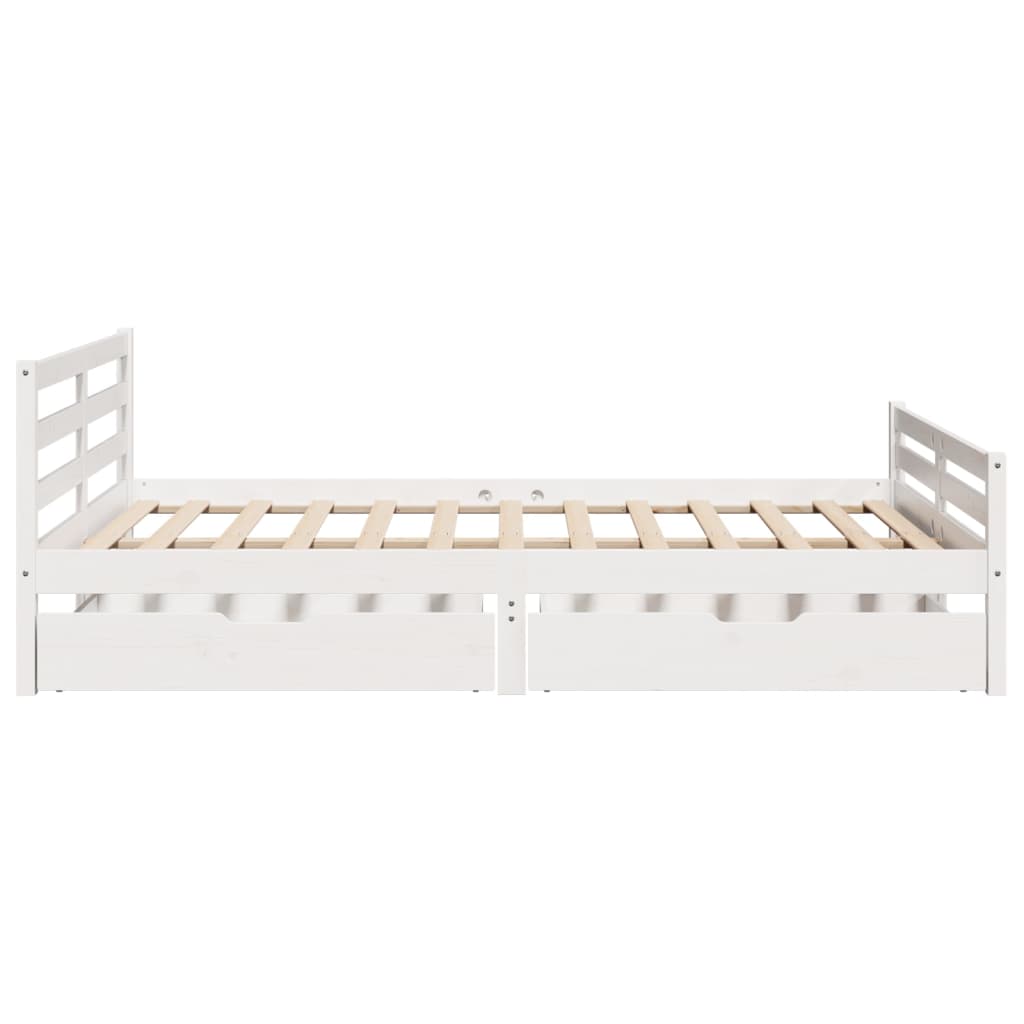 Bed Frame without Mattress White 120x190 cm Small Double Solid Wood Pine