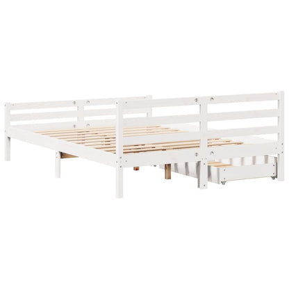 Bed Frame without Mattress White 120x190 cm Small Double Solid Wood Pine