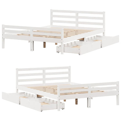 Bed Frame without Mattress White 120x190 cm Small Double Solid Wood Pine