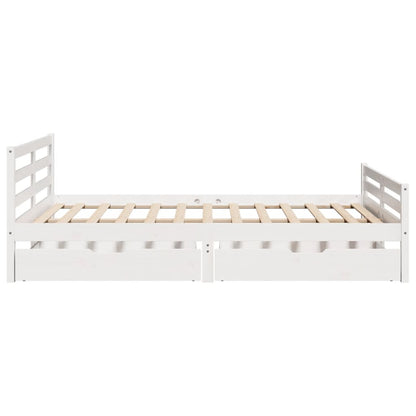 Bed Frame without Mattress White 140x190 cm Solid Wood Pine