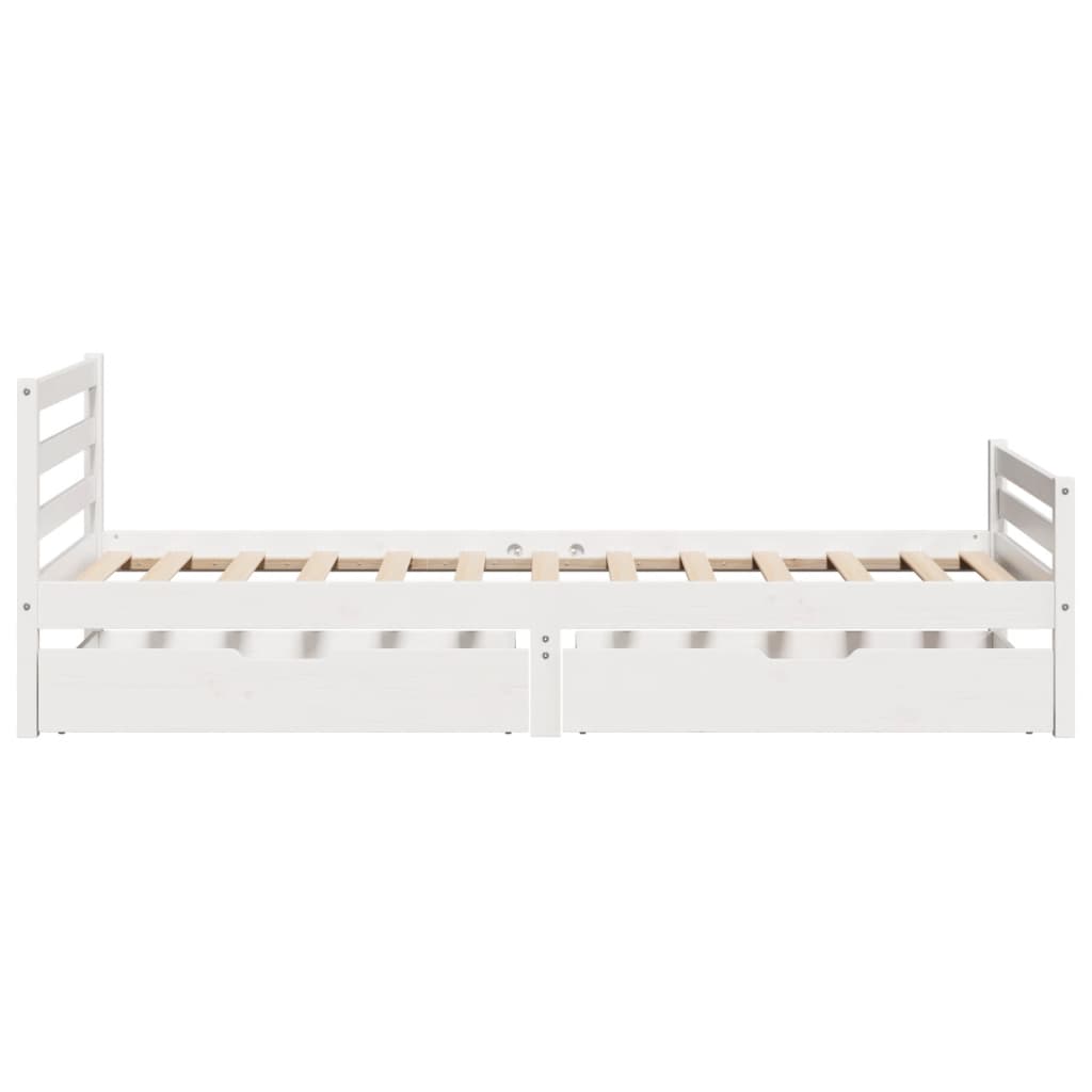 Bed Frame without Mattress White 90x200 cm Solid Wood Pine