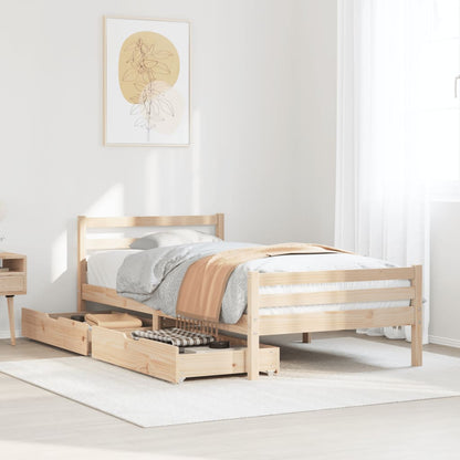 Bed Frame without Mattress 100x200 cm Solid Wood Pine