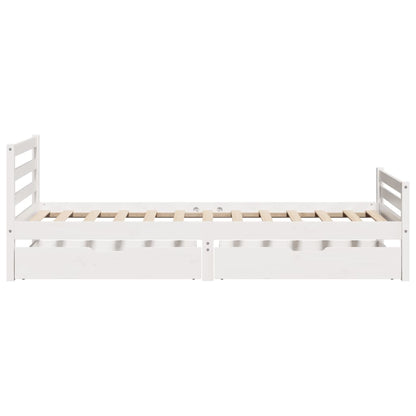 Bed Frame without Mattress White 100x200 cm Solid Wood Pine