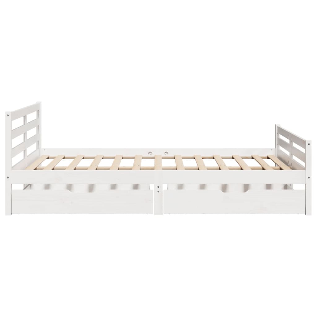 Bed Frame without Mattress White 120x200 cm Solid Wood Pine