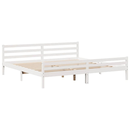 Bed Frame without Mattress White 180x200 cm Super King Solid Wood Pine