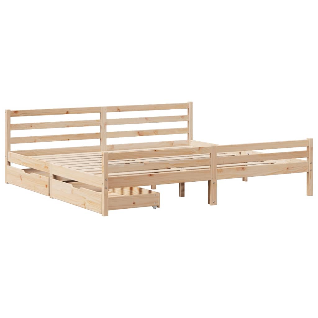 Bed Frame without Mattress 200x200 cm Solid Wood Pine