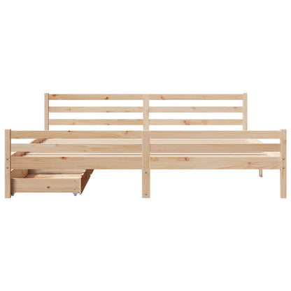 Bed Frame without Mattress 200x200 cm Solid Wood Pine