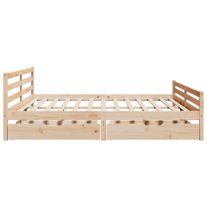 Bed Frame without Mattress 200x200 cm Solid Wood Pine