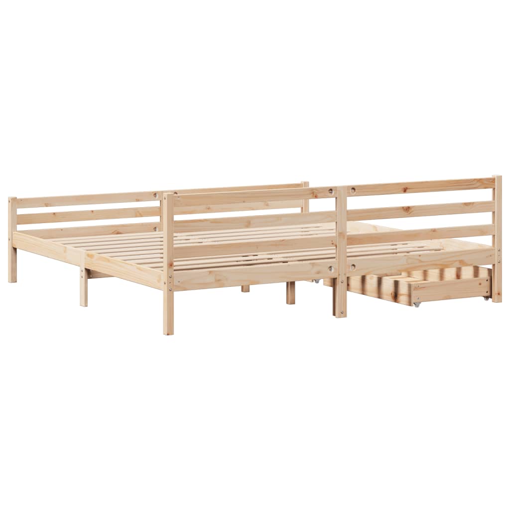 Bed Frame without Mattress 200x200 cm Solid Wood Pine