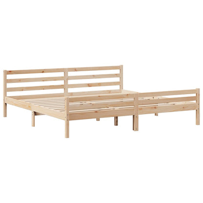 Bed Frame without Mattress 200x200 cm Solid Wood Pine