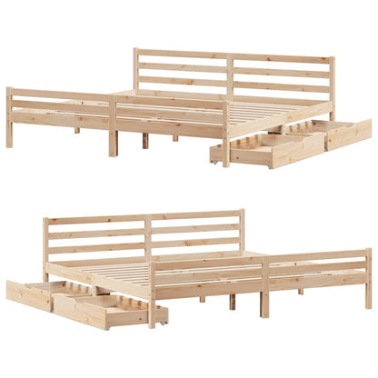 Bed Frame without Mattress 200x200 cm Solid Wood Pine