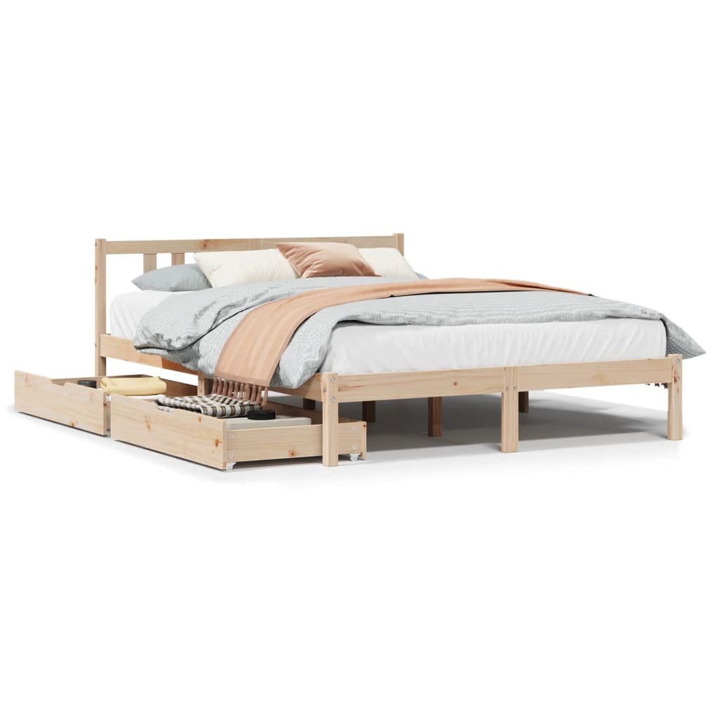 Bed Frame without Mattress 120x190 cm Small Double Solid Wood Pine