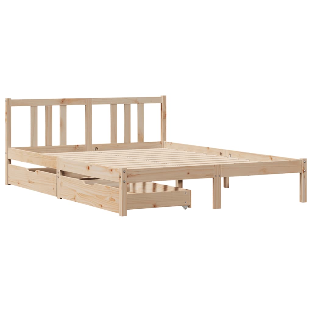 Bed Frame without Mattress 120x190 cm Small Double Solid Wood Pine