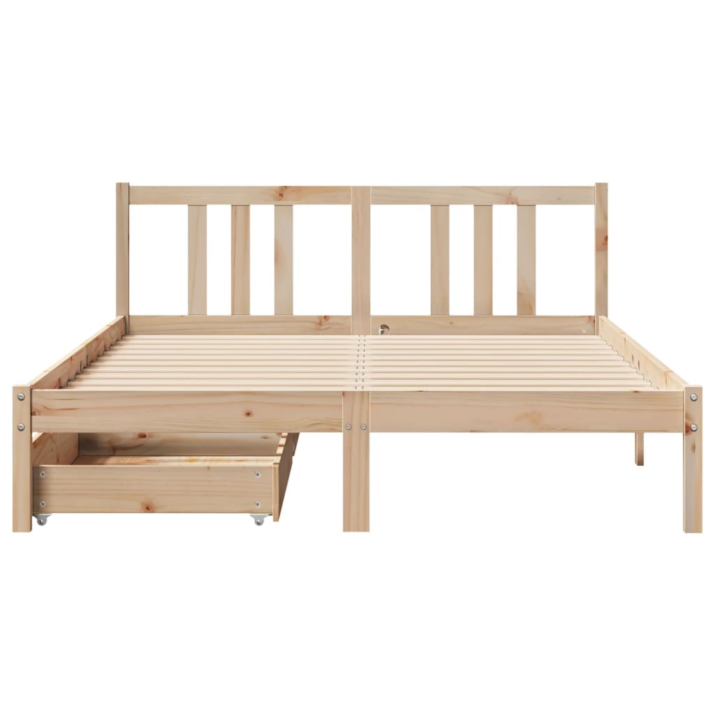 Bed Frame without Mattress 120x190 cm Small Double Solid Wood Pine