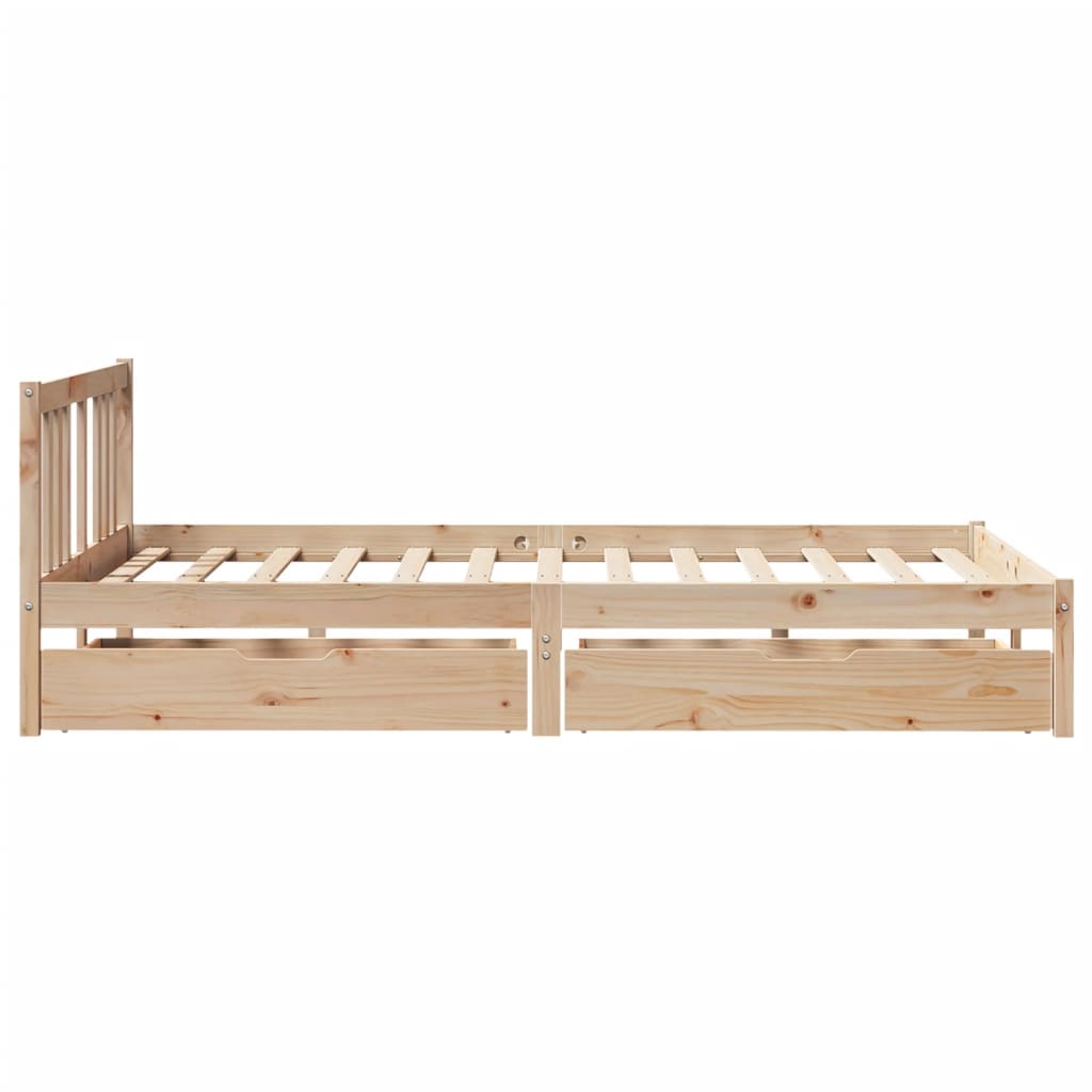 Bed Frame without Mattress 120x190 cm Small Double Solid Wood Pine