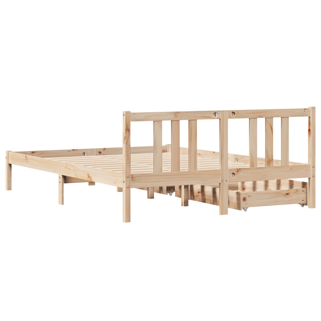 Bed Frame without Mattress 120x190 cm Small Double Solid Wood Pine