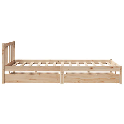 Bed Frame without Mattress 140x190 cm Solid Wood Pine