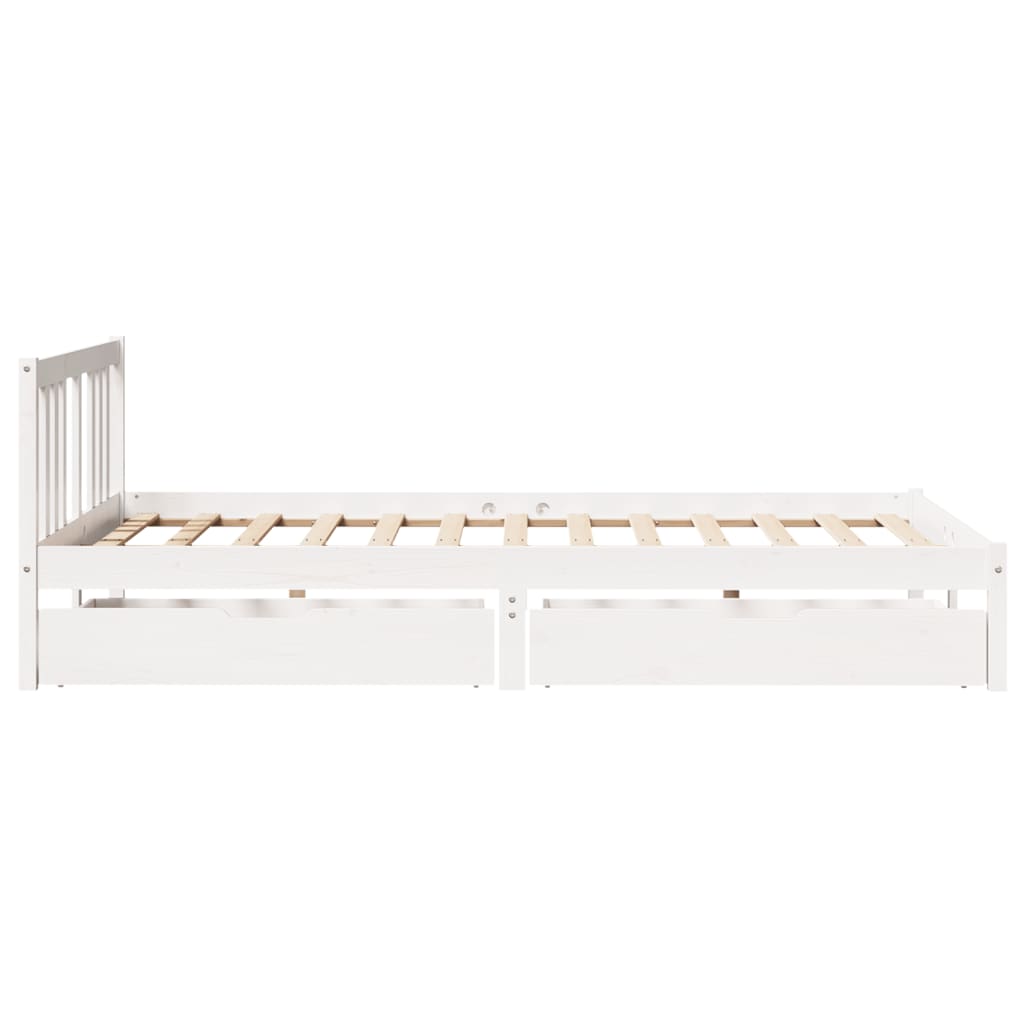 Bed Frame without Mattress White 140x190 cm Solid Wood Pine