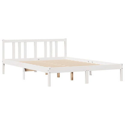 Bed Frame without Mattress White 140x190 cm Solid Wood Pine