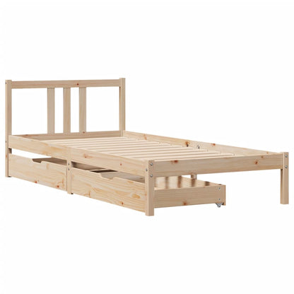 Bed Frame without Mattress 90x200 cm Solid Wood Pine