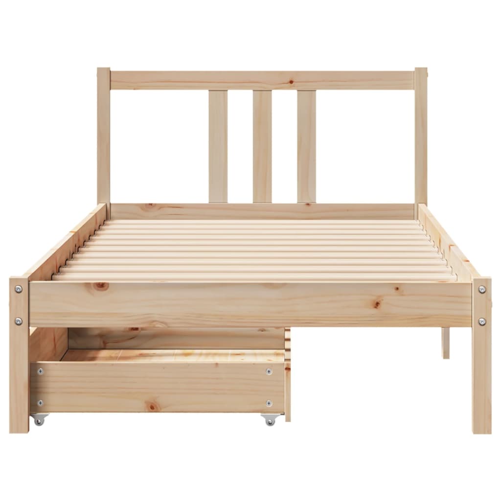 Bed Frame without Mattress 90x200 cm Solid Wood Pine