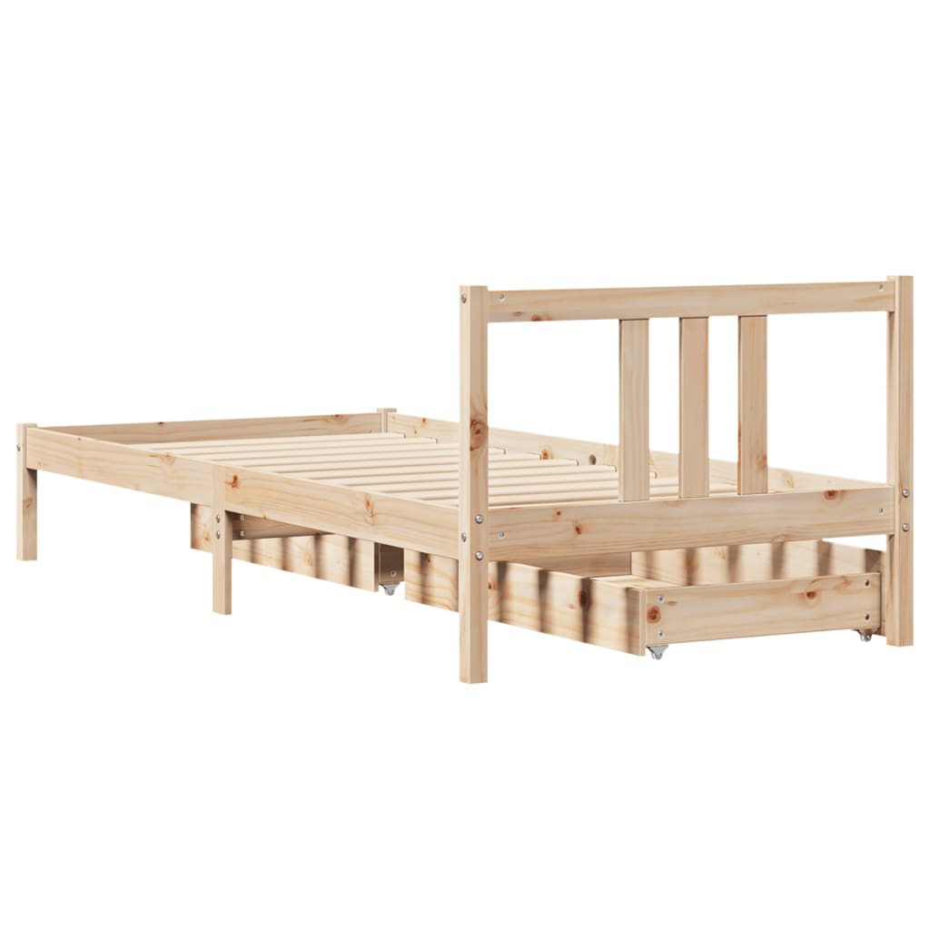 Bed Frame without Mattress 90x200 cm Solid Wood Pine