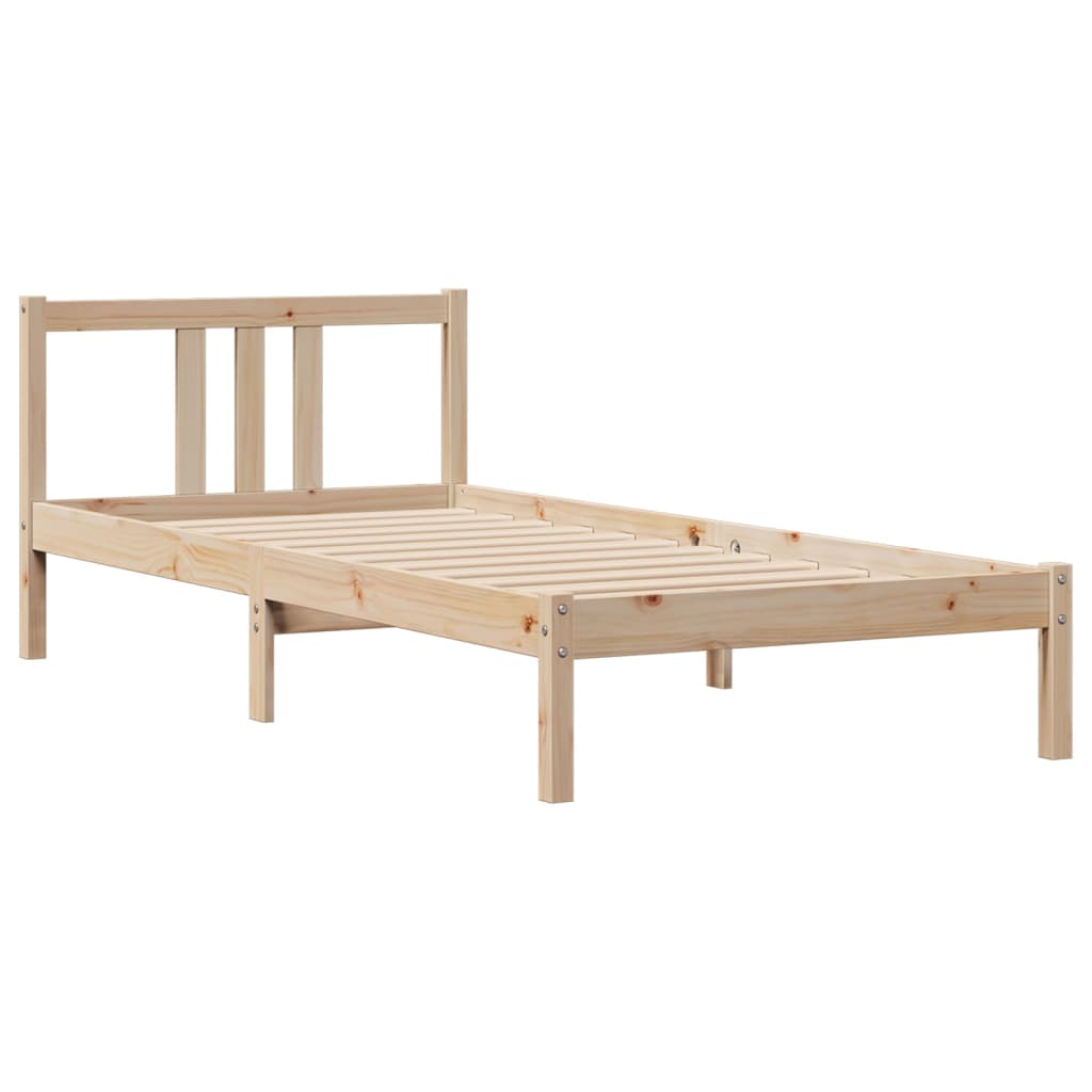 Bed Frame without Mattress 90x200 cm Solid Wood Pine