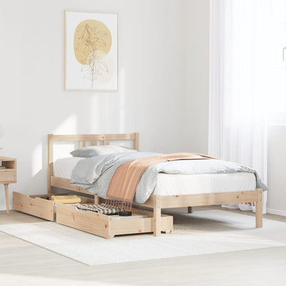 Bed Frame without Mattress 90x200 cm Solid Wood Pine