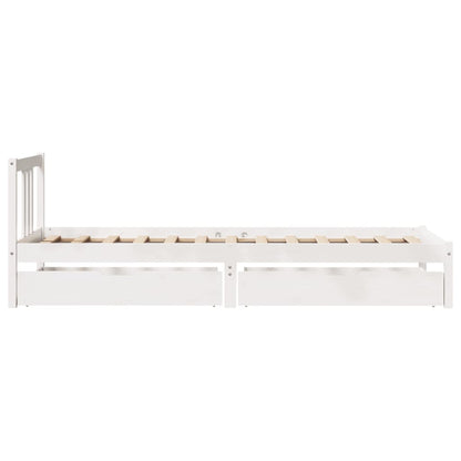 Bed Frame without Mattress White 90x200 cm Solid Wood Pine