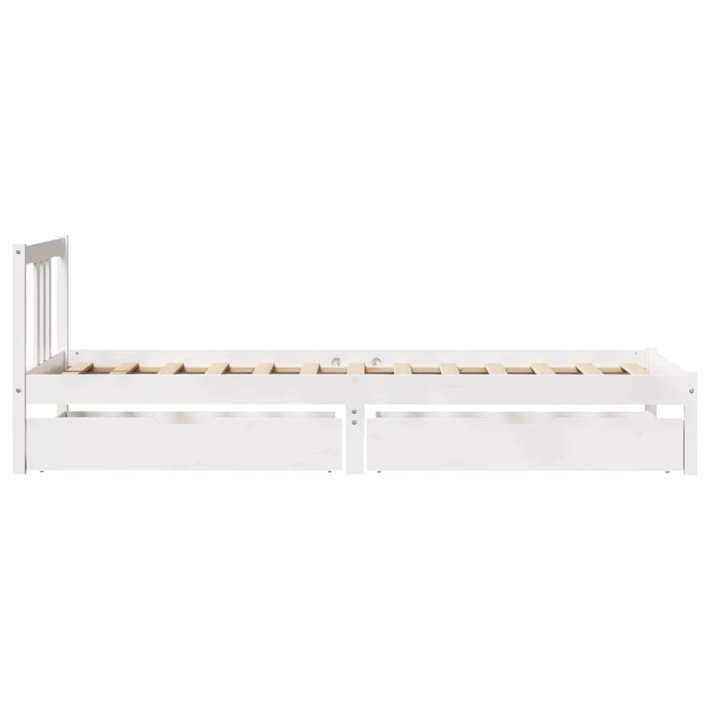 Bed Frame without Mattress White 100x200 cm Solid Wood Pine