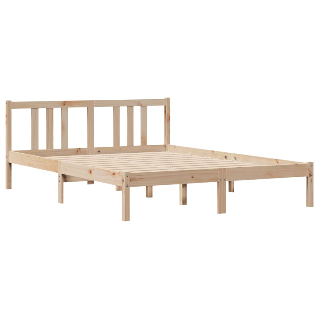 Bed Frame without Mattress 140x200 cm Solid Wood Pine