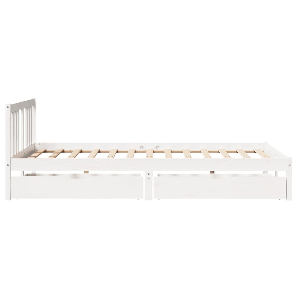 Bed Frame without Mattress White 140x200 cm Solid Wood Pine