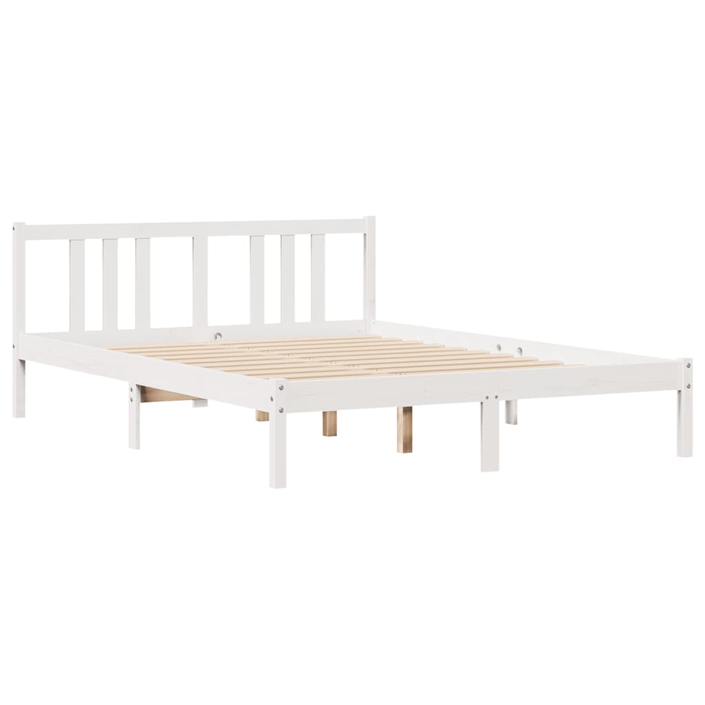 Bed Frame without Mattress White 160x200 cm Solid Wood Pine