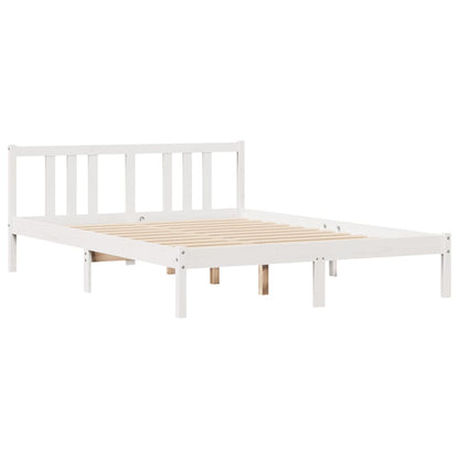 Bed Frame without Mattress White 160x200 cm Solid Wood Pine