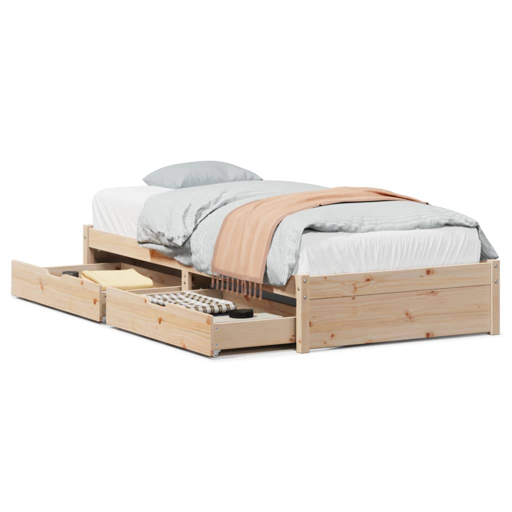 Bed Frame without Mattress 75x190 cm Small Single Solid Wood Pine