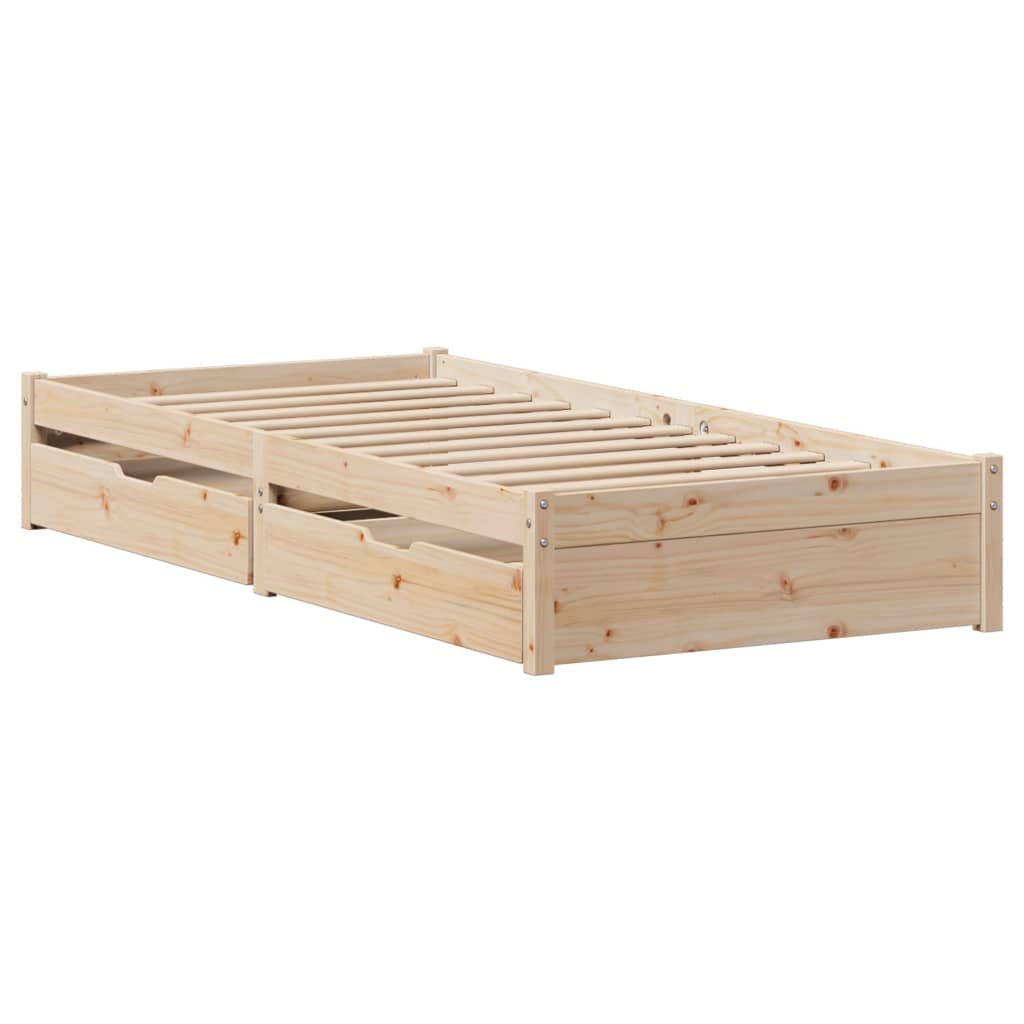 Bed Frame without Mattress 75x190 cm Small Single Solid Wood Pine