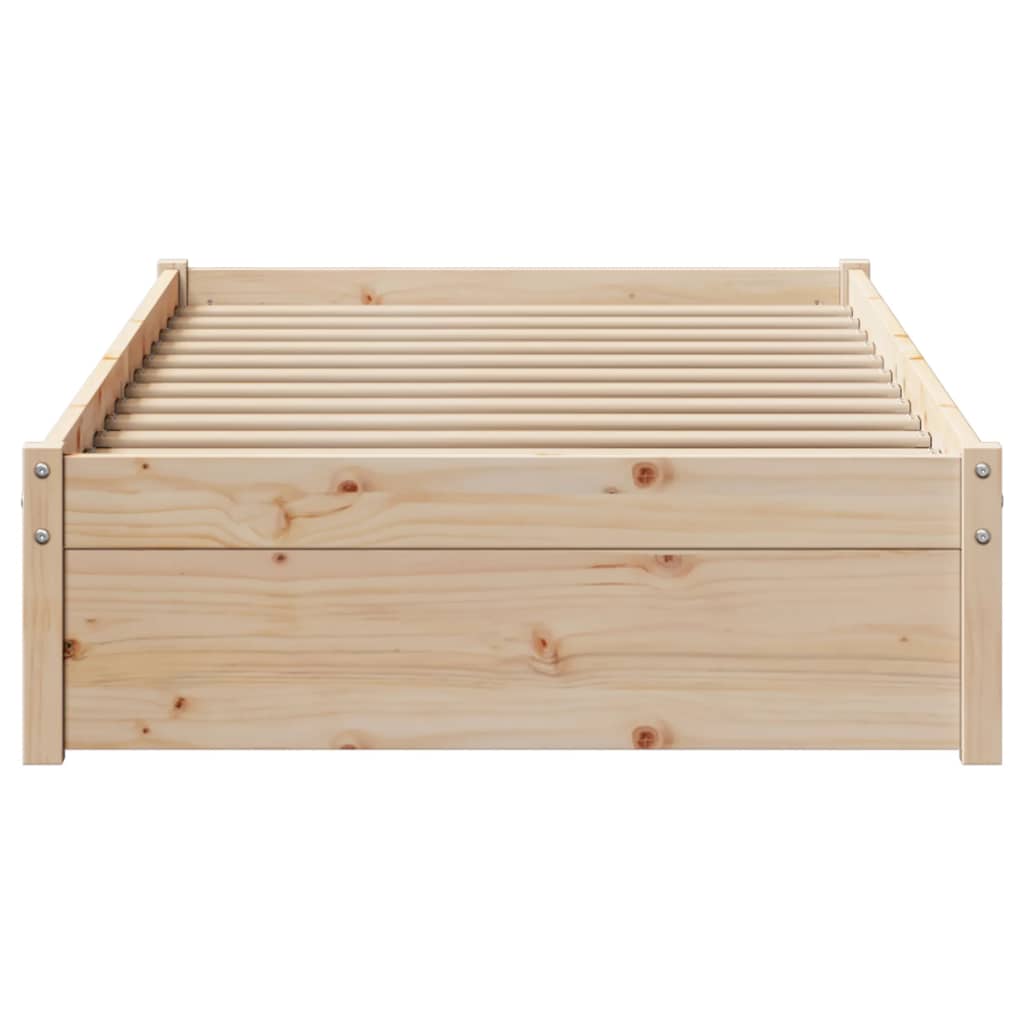 Bed Frame without Mattress 75x190 cm Small Single Solid Wood Pine