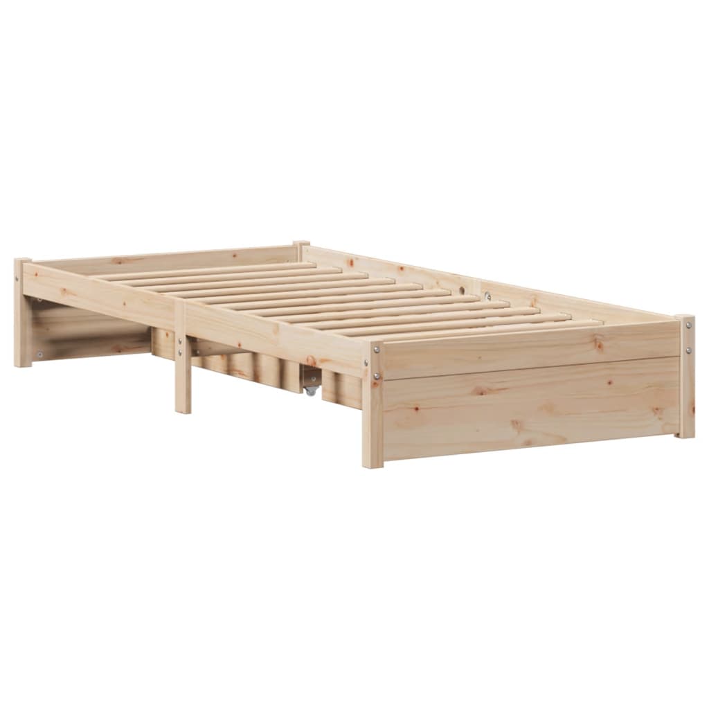 Bed Frame without Mattress 75x190 cm Small Single Solid Wood Pine