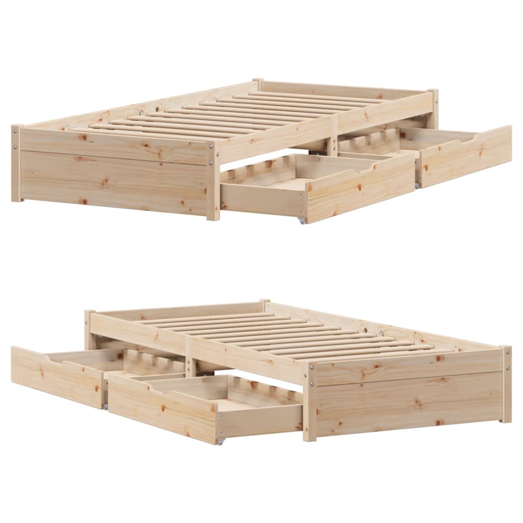 Bed Frame without Mattress 75x190 cm Small Single Solid Wood Pine