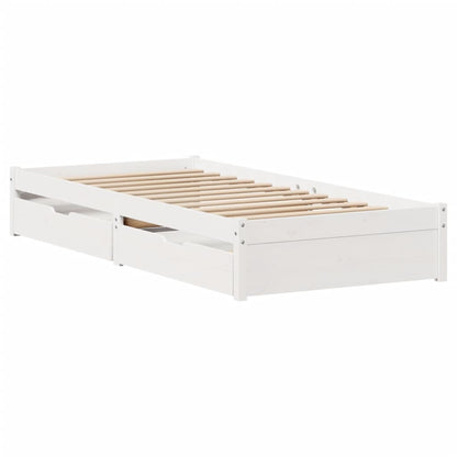 Bed Frame without Mattress White 75x190 cm Small Single Solid Wood Pine