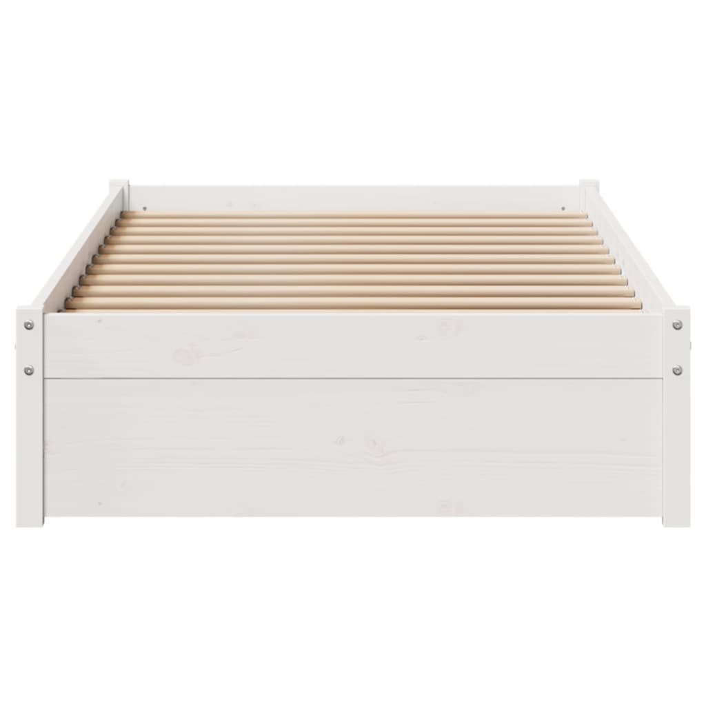 Bed Frame without Mattress White 75x190 cm Small Single Solid Wood Pine