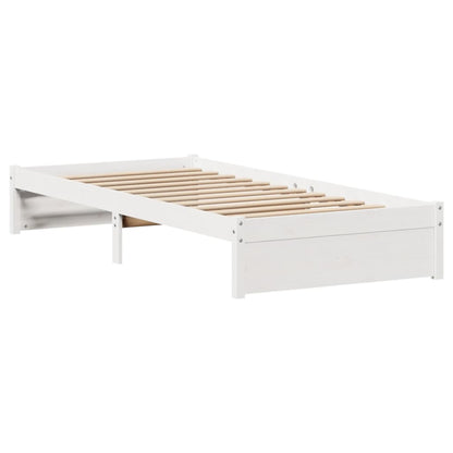 Bed Frame without Mattress White 75x190 cm Small Single Solid Wood Pine