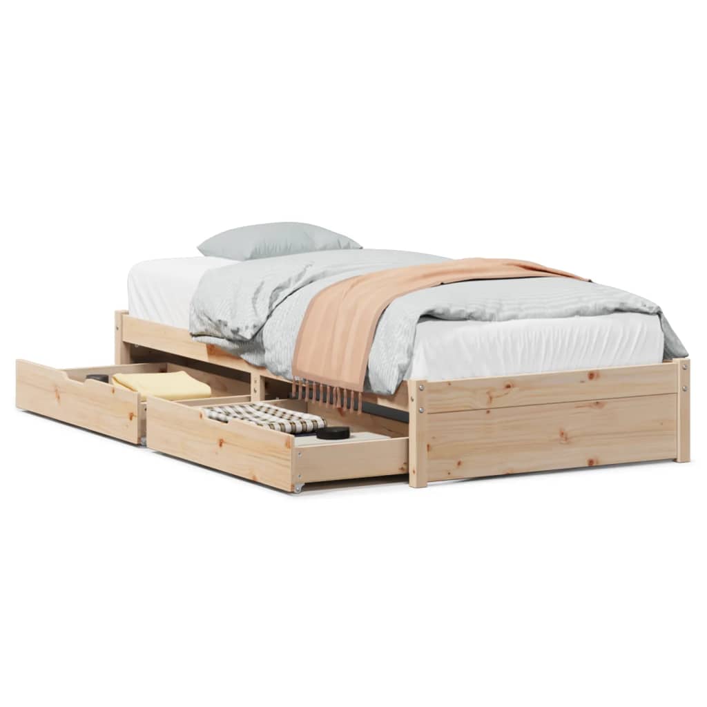 Bed Frame without Mattress 90x190 cm Single Solid Wood Pine