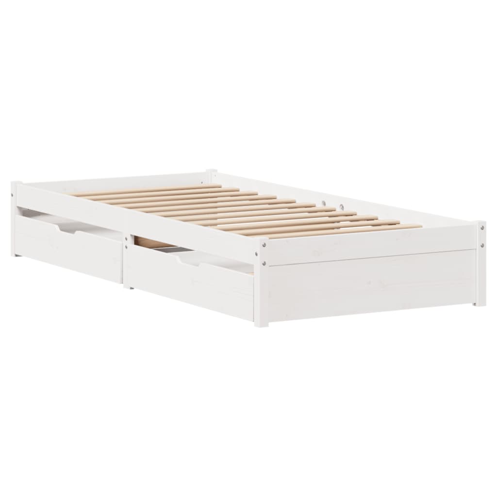 Bed Frame without Mattress White 90x190 cm Single Solid Wood Pine