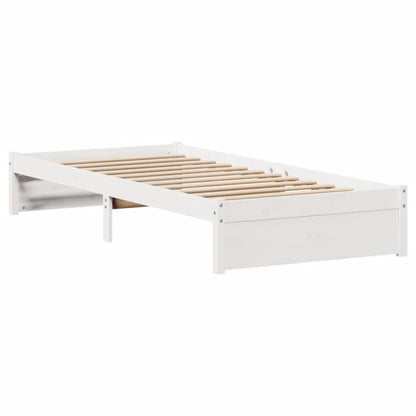 Bed Frame without Mattress White 90x190 cm Single Solid Wood Pine