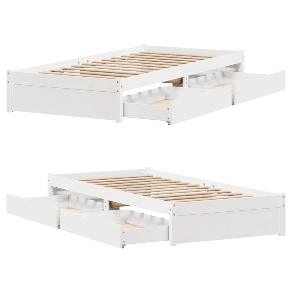 Bed Frame without Mattress White 90x190 cm Single Solid Wood Pine