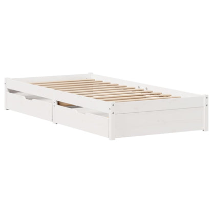 Bed Frame without Mattress White 100x200 cm Solid Wood Pine