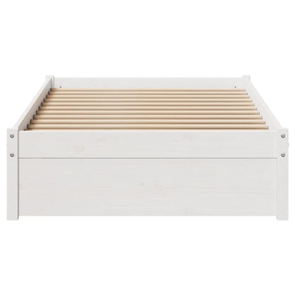 Bed Frame without Mattress White 100x200 cm Solid Wood Pine